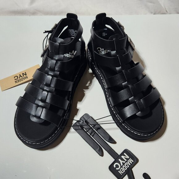 Girls NYC Madden Girl's Black Gladiator Sandals – Size 2 - Picture 1 of 6